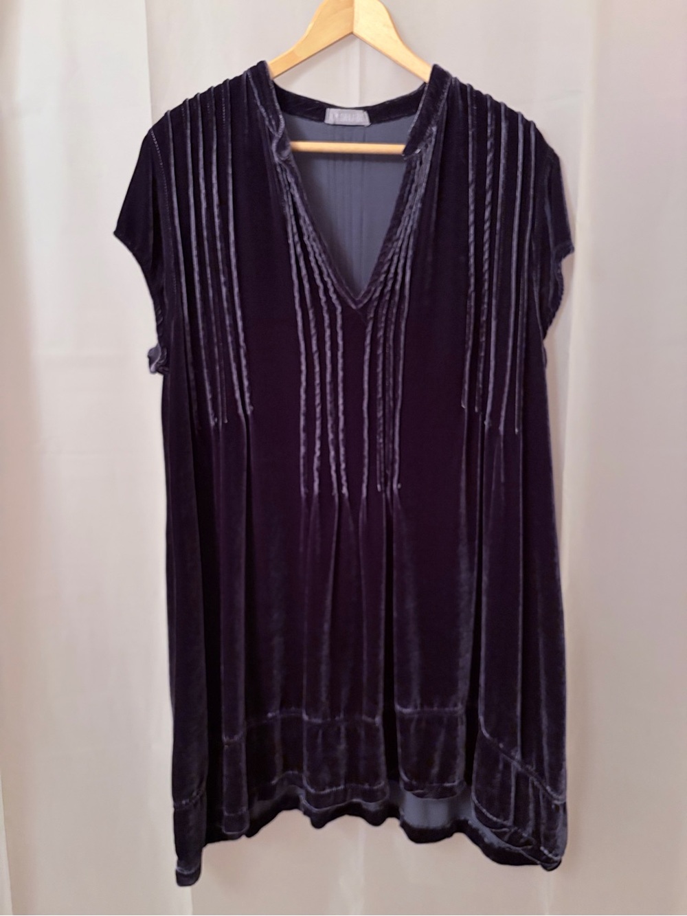 CP Shades "Regina" Velvet V-Neck Tunic in Plum